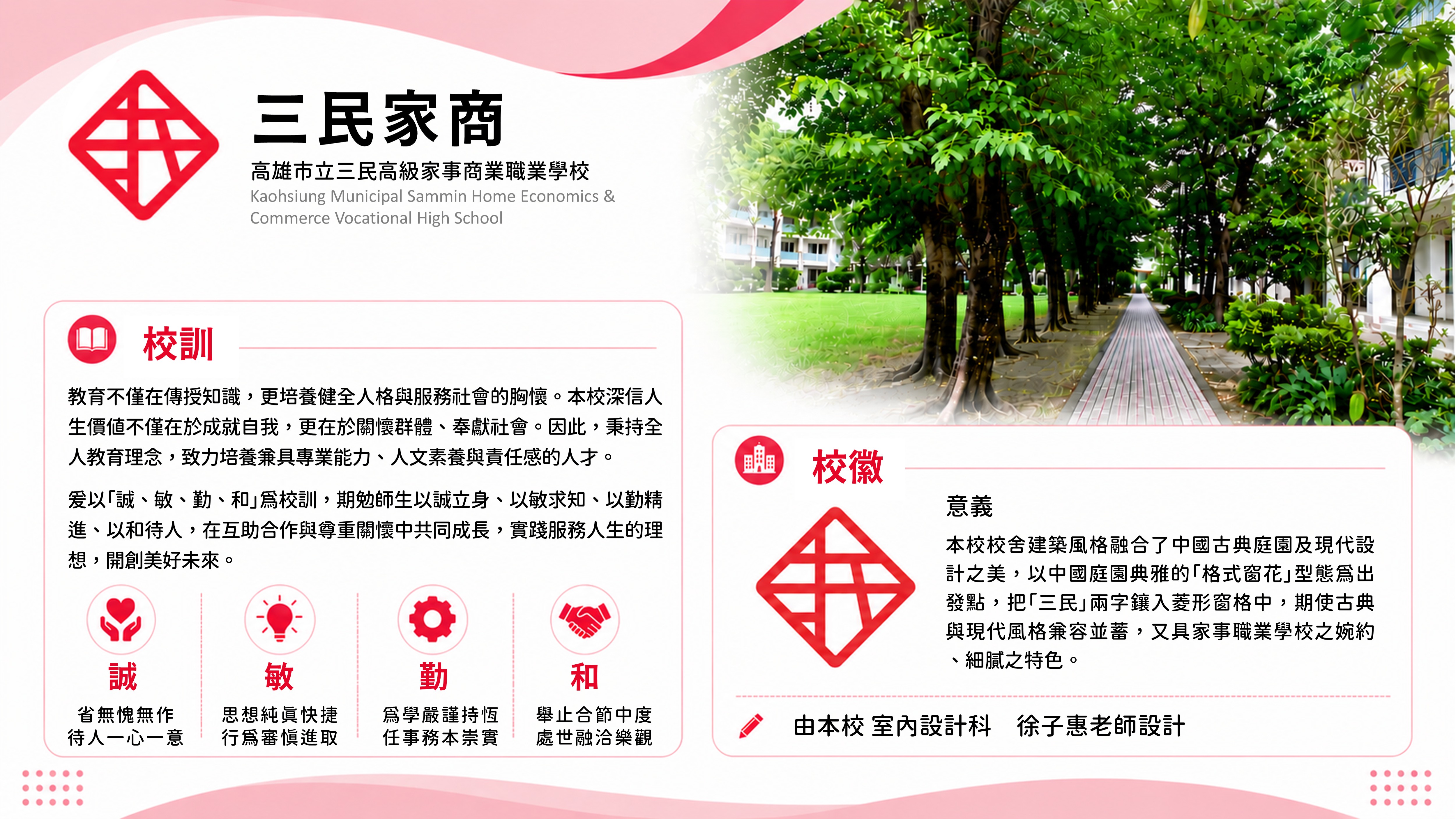 高雄市三民家商校訓與校徽